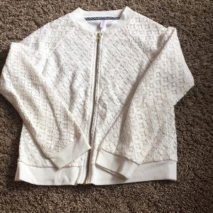 Girls size medium zip up jacket sweater